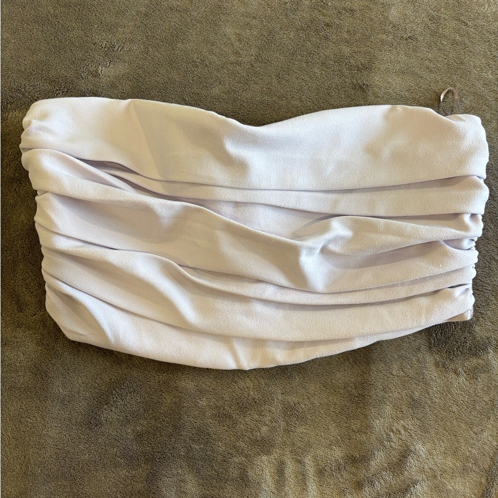 Zara Lavender Ruched Strapless Top